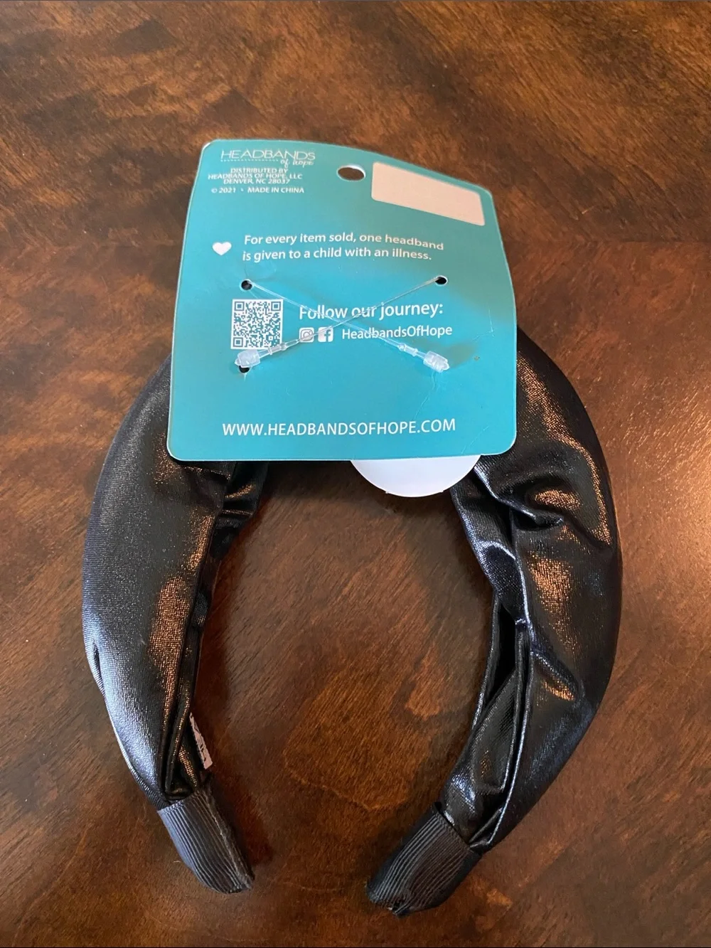 NWT Headbands of Hope Black Faux Leather Headband